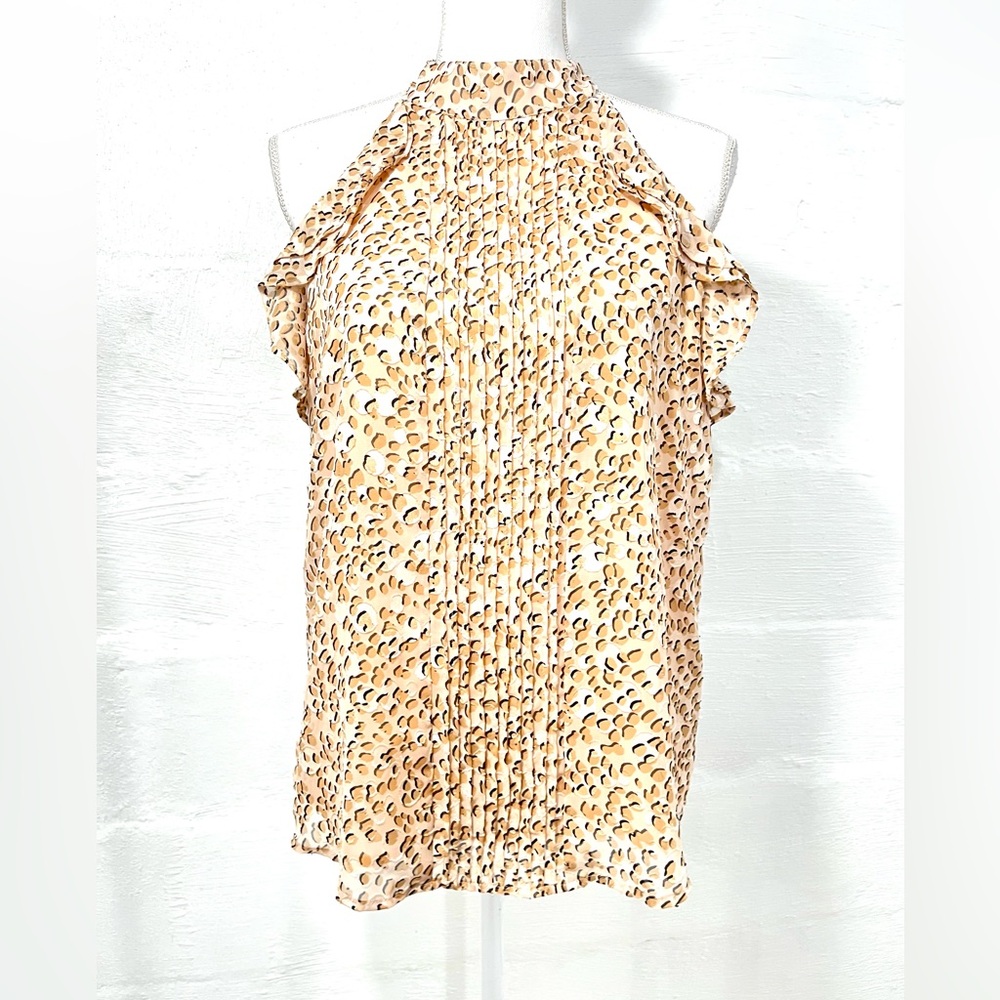 EXPRESS CHEETAH PRINT RUFFLE DETAIL HALTER TOP (a109) - Picture 8 of 13
